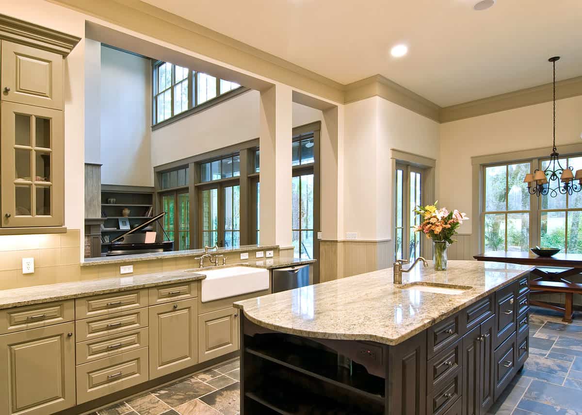 bar style kitchen island wood and granite