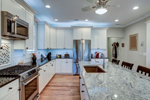 grey granite kitchen island