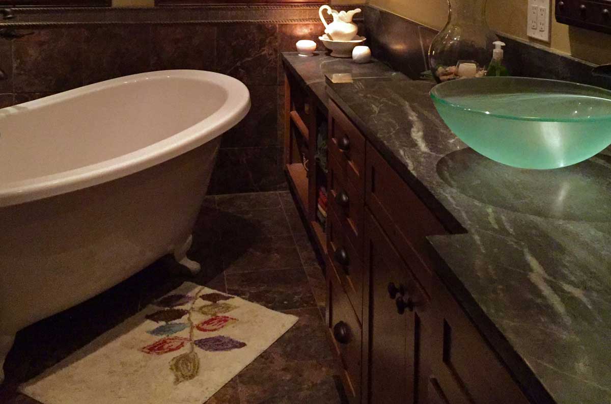 stone bathroom counter