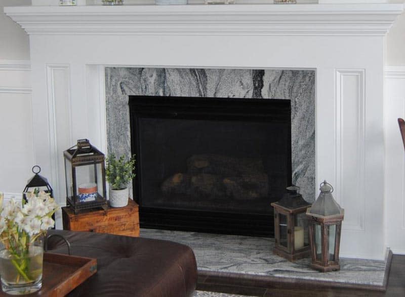 viscount white granite fireplace surround